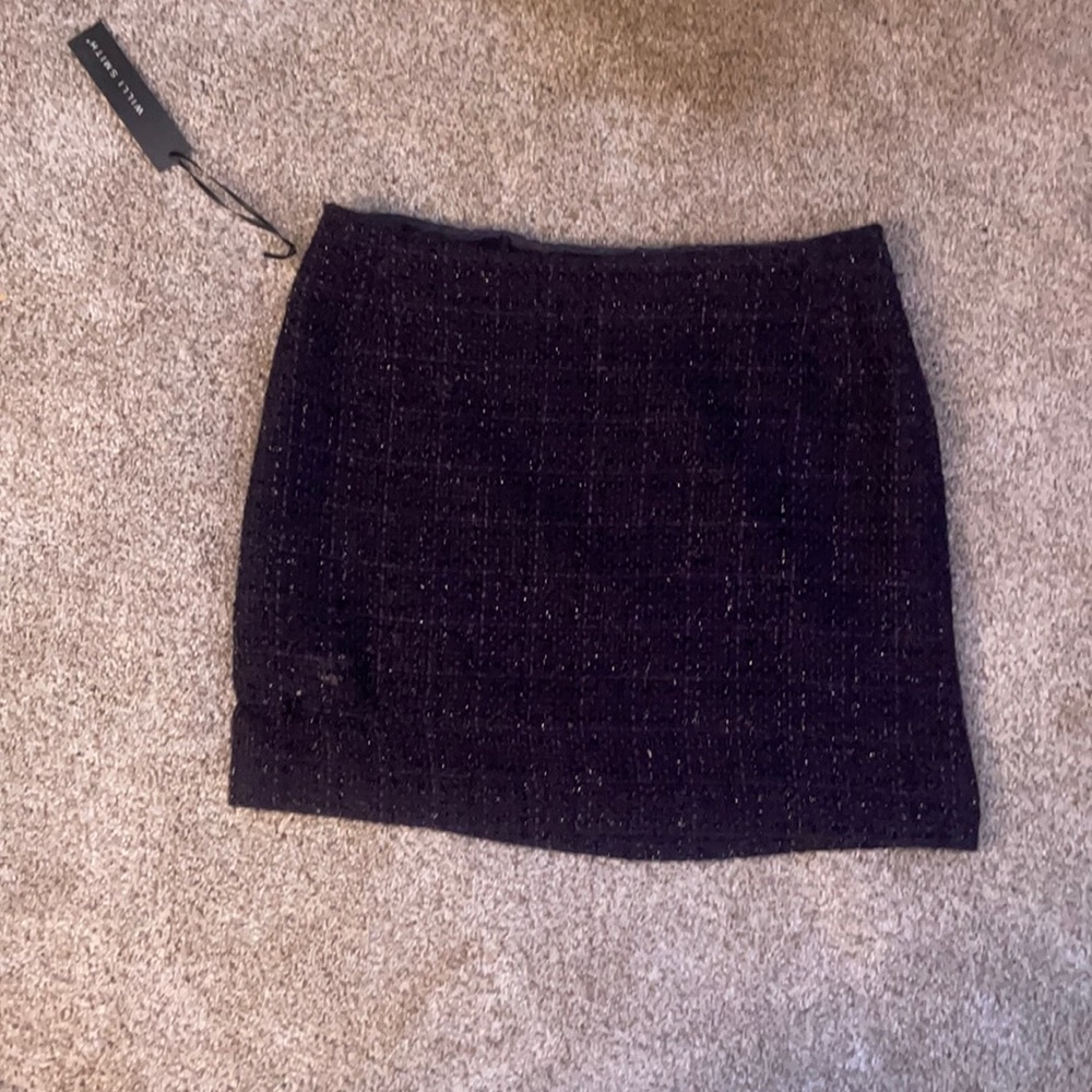 Purple shimmering mini skirt